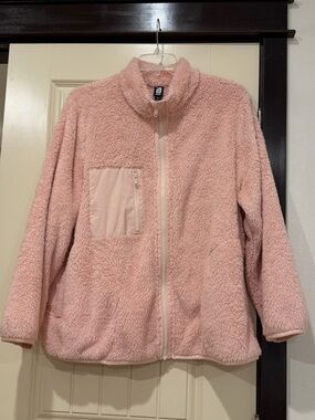 Ideology Blush Pink Plush Zip Jacket